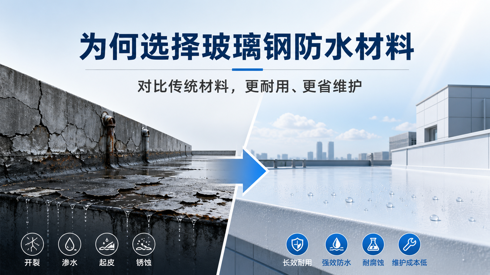 在唐山,为何选择玻璃钢防水材料而非传统材料